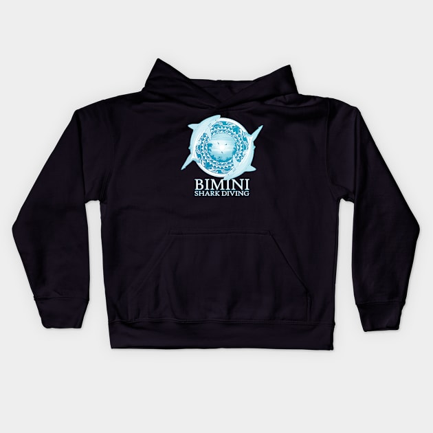 Caribbean Reef Sharks Bimini Bahama Islands Kids Hoodie by NicGrayTees